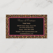Goud Leopard Bont Chic Mauve Roze Bow Boutique Visitekaartje (Achterkant)