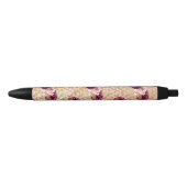 Goud Leopard Print Rozen Bloemen P Zwarte Inkt Pen (Voorkant)