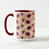 Goud Leopard Print Rozen Bloemenhart Mok (Links)