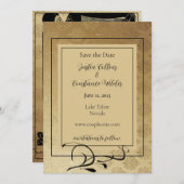 Goud Les Amoureux Bruiloft Bewaar de datum Save The Date (Voorkant / Achterkant)