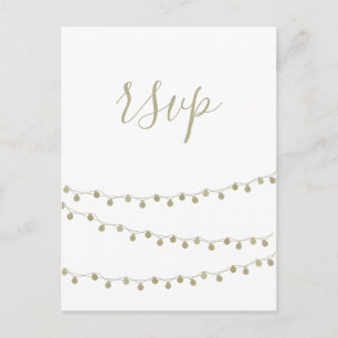 Goud licht moderne bruiloft rsvp-briefkaarten uitnodiging briefkaart