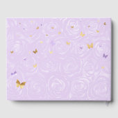 Goud Licht Paarse Roos Elegante Foto Quinceanera Gastenboek (Achterkant)