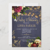 Goud licht winterse baby shower kaart (Voorkant)