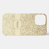 Goud licht zacht glitter sparken Monogram iPhone Hoesje (Achterkant horizontaal)