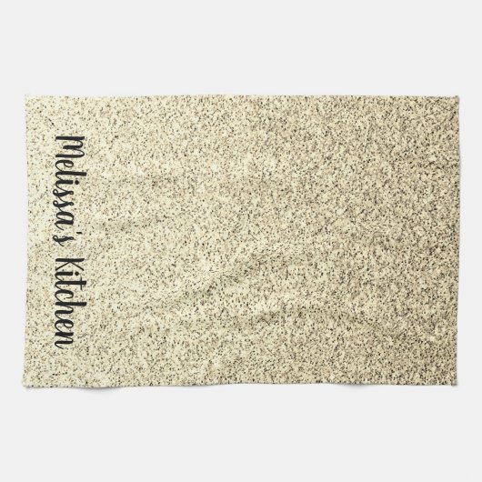 Goud licht zachte glitter sparkles Personaliseert Theedoek (Horizontaal)