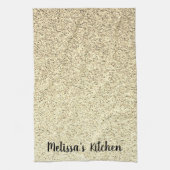 Goud licht zachte glitter sparkles Personaliseert Theedoek (Verticaal)