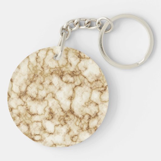 Goud licht zwarte marmer sleutelhanger (Achterkant)