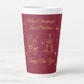 Goud Lijn Kunst Nieuwjaarsontwerp Latte Mok (Voorkant)