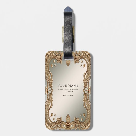 Goud  Lijst Bagagelabel (Achterkant verticaal)