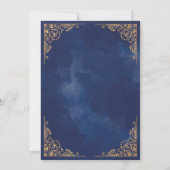 Goud Lijst  Blauw Islamitisch Aqiqa Aqeeqa Baby Kaart (Achterkant)