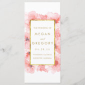 Goud Lijst Blush Bloemen Bruiloft Programma's (Voorkant)