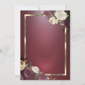 Goud Lijst Bourgogne Rozen Glitter Drips Pensioen Kaart (Achterkant)