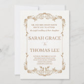 Goud  Lijst bruiloft uitnodiging (Voorkant)