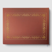 Goud lijst bruine achtergrond gastenboek (Achterkant)