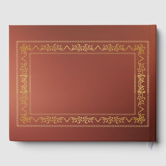 Goud  lijst bruine achtergrond gastenboek (Achterkant)