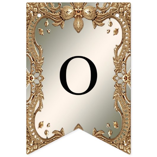 Goud  Lijst Bunting Flag Vlaggetjes (Tweede vlag)