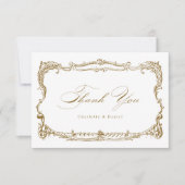 Goud  Lijst Classic Script Bedankkaart (Voorkant)