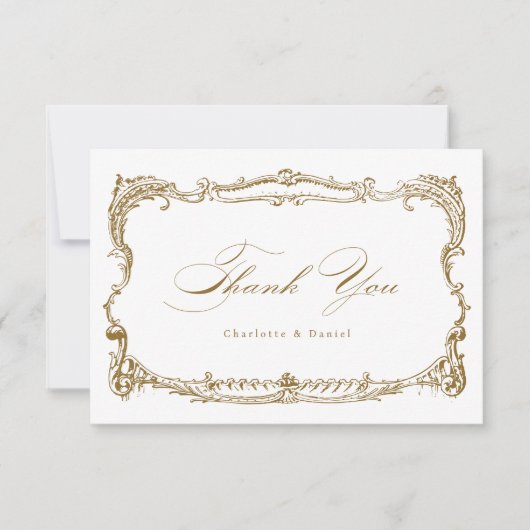 Goud Lijst Classic Script Bedankkaart (Voorkant)