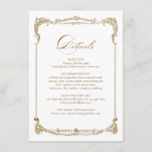 Goud Lijst Classic Script bruiloft Details Informatiekaartje (Voorkant)