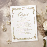 Goud  Lijst Classic Script bruiloft Details Informatiekaartje<br><div class="desc">Rustic dusty blue waterverf botanical foliage greenery design met faux roos gouden bladbladeren en geometrische lijsten,  met trendy "details" script,  eenvoudig en elegant,  geweldig voor groen en gouden zomerse rituelen,  botanische lentetuin. Alle overeenkomende stukken in collectie bekijken</div>