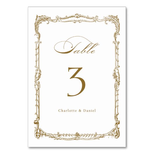 Goud Lijst Classic Script Bruiloft Kaart (Voorkant)