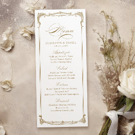 Goud Lijst Classic Script Bruiloft Menu