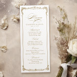 Goud  Lijst Classic Script Bruiloft Menu<br><div class="desc">Deze elegante menukaart heeft een klassiek script en een   lijst in goudkleur,  eenvoudig en tijdloos,  ideaal voor een modern klassiek huwelijk,  een romantisch vintage bruiloft en een formele traditionele bruiloft. Bekijk alle bijpassende stukken in collectie</div>