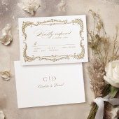 Goud  Lijst Classic Script Bruiloft RSVP Kaartje