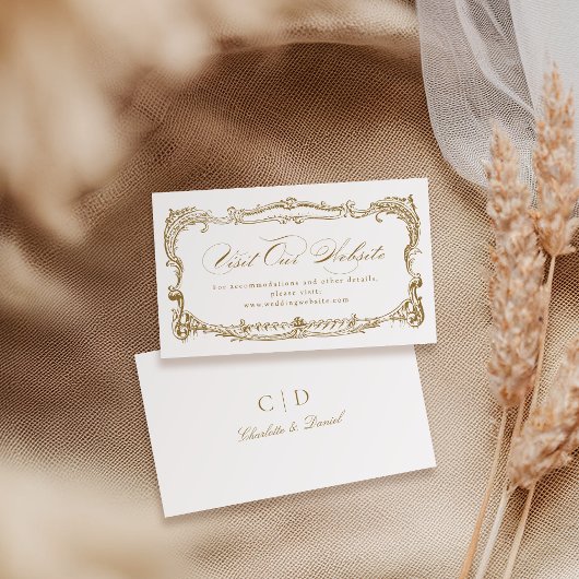 Goud  Lijst Classic Script Website Kaart Plaatskaartje