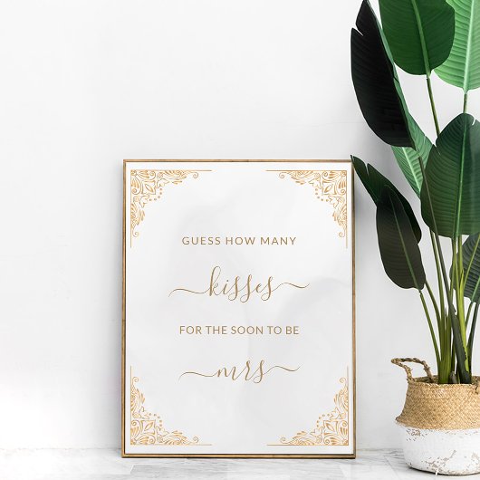 Goud Lijst  Cream Hoeveel kussen spel Poster