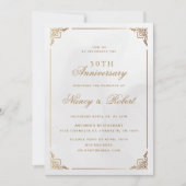 Goud Lijst Crème 50ste bruiloft Jubileum Kaart (Voorkant)