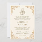 Goud Lijst  Crème Islamitisch Aqiqa Aqeeqa Baby Kaart (Voorkant)