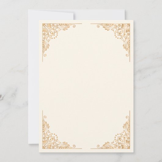 Goud Lijst  Crème Islamitisch Aqiqa Aqeeqa Baby Kaart (Achterkant)