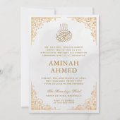 Goud Lijst  Crème Islamitisch Aqiqa Aqeeqa Baby Kaart (Voorkant)