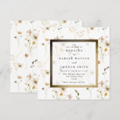 Goud Lijst Dichtheid Gedroogde wilde bloempjes Kaart (Voorkant / Achterkant)