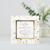 Goud Lijst Dichtheid Gedroogde wilde bloempjes Kaart (Staand voorkant)