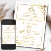 Goud Lijst Eenvoudig Elegant Modern Nikah Walima Kaart