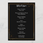 Goud Lijst Eenvoudig, gespeculeerd begrafenis Programmakaart (Achterkant)