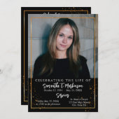 Goud Lijst Eenvoudig, gespeculeerd begrafenis Programmakaart (Voorkant / Achterkant)