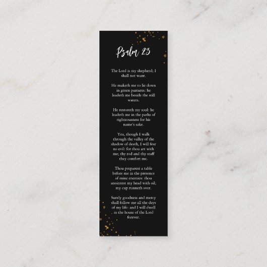 Goud Lijst Eenvoudig Modern Gespikkeld Bladwijzer Mini Visitekaartje (Achterkant)