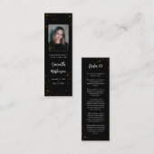 Goud Lijst Eenvoudig Modern Gespikkeld Bladwijzer Mini Visitekaartje (Voorkant / Achterkant)