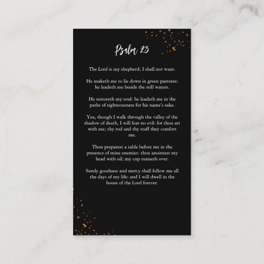 Goud Lijst Eenvoudig Modern Gespikkeld Gebed Kaart Visitekaartje (Achterkant)