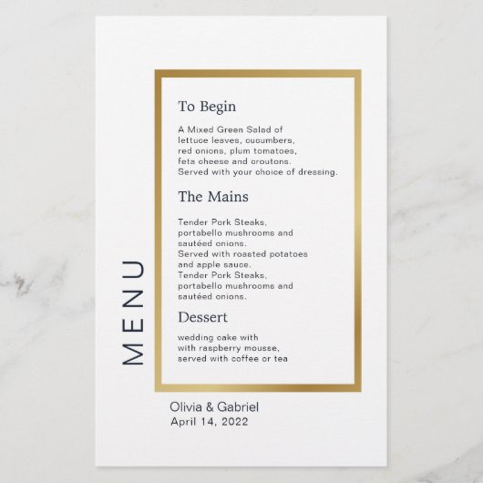 Goud Lijst. Eenvoudig Typografische klassiek trouw (Voorkant)