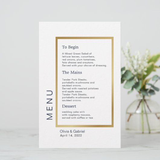 Goud Lijst. Eenvoudig Typografische klassiek trouw (Staand voorkant)