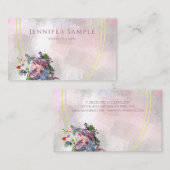 Goud Lijst Elegant Abstract Waterverf Bloemen Visitekaartje (Voorkant / Achterkant)