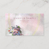 Goud Lijst Elegant Abstract Waterverf Bloemen Visitekaartje (Voorkant)