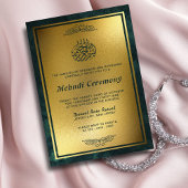 Goud Lijst & Emerald Groen Islamitische Mehndi Kaart