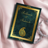 Goud Lijst & Emerald Groen Islamitische Mehndi Kaart