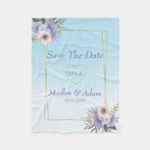 Goud Lijst en bloemen Fleece Deken