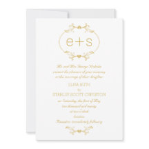 Goud lijst en initialen goudbruinkoolmonogram